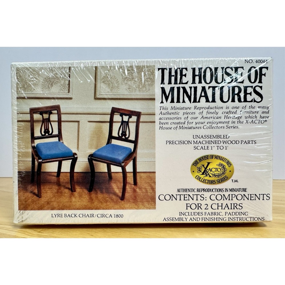 The House of Miniatures Lyre Back Chairs Dollhouse Kit 40044 X-ACTO‎ Sealed